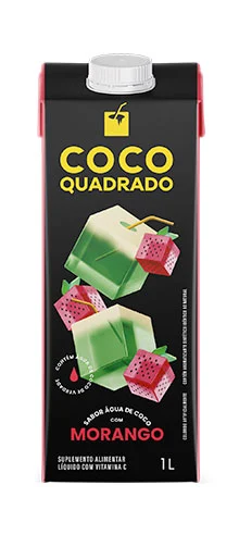 Coco Quadrado Morango 1litro