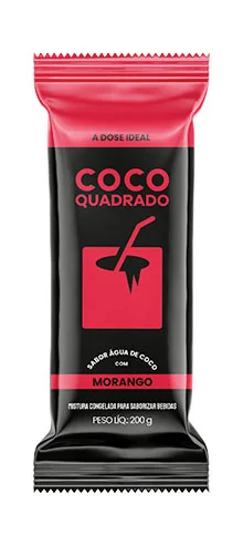 Coco Quadrado Gelo Morango 200g